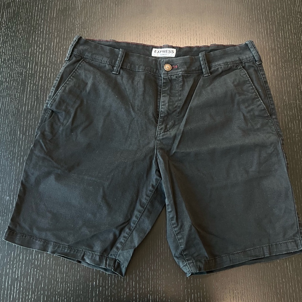 Express Black Flat Front Men's Shorts